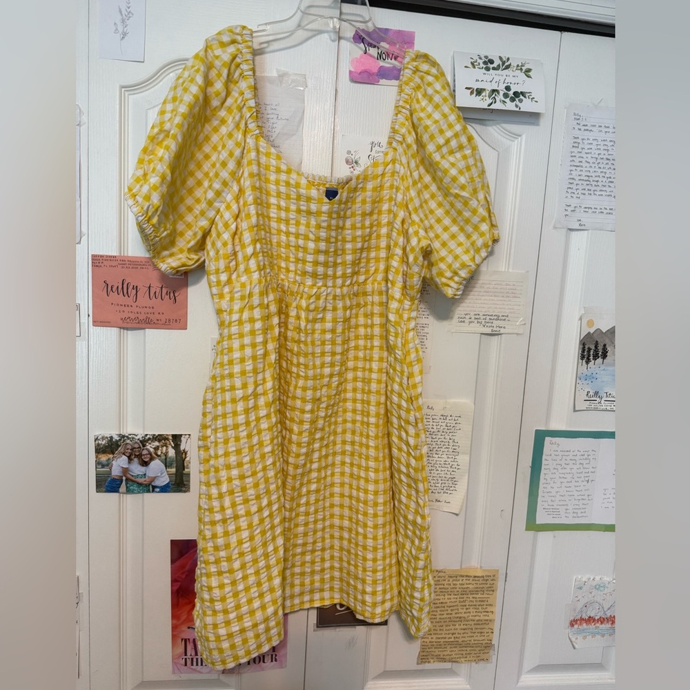 Old Navy Yellow Checkered Dress